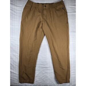 Woolly Womens Merino Wool Bamboo Pants Cropped Jogger Caramel Brown XL